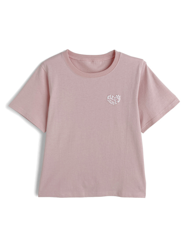 発泡ハートロゴプリントTシャツ