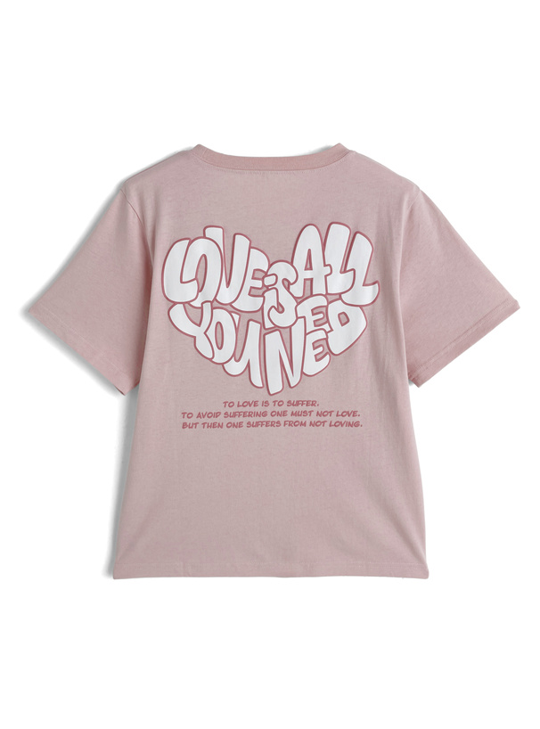 発泡ハートロゴプリントTシャツ