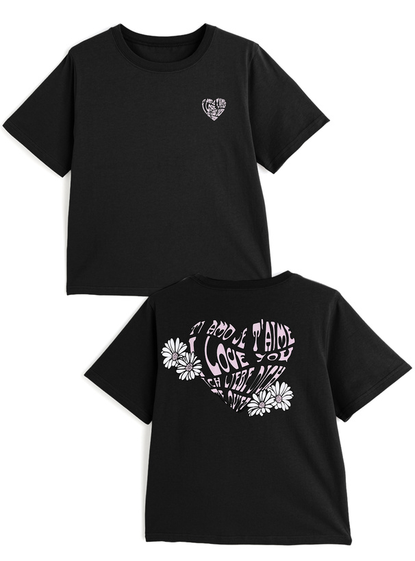 ハートロゴ刺繍Tシャツ