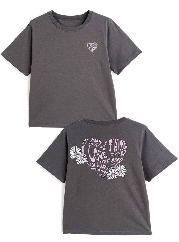 ハートロゴ刺繍Tシャツ