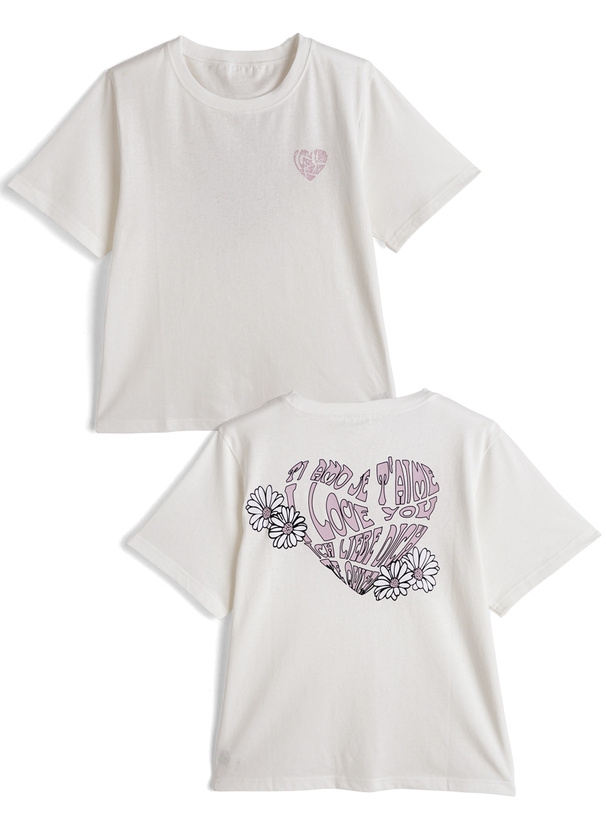 ハートロゴ刺繍Tシャツ