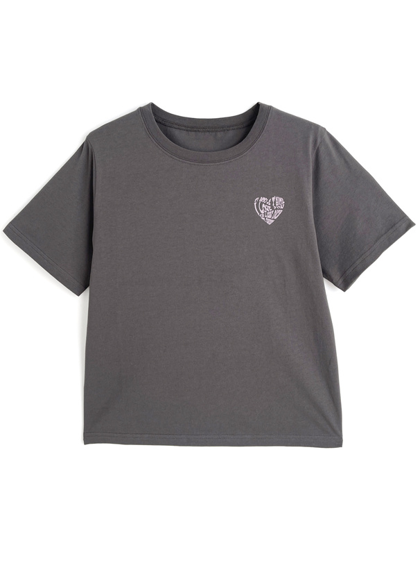 ハートロゴ刺繍Tシャツ
