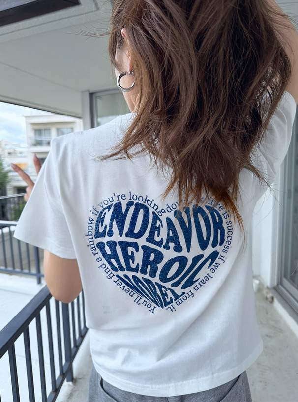 ラメハートロゴTシャツ