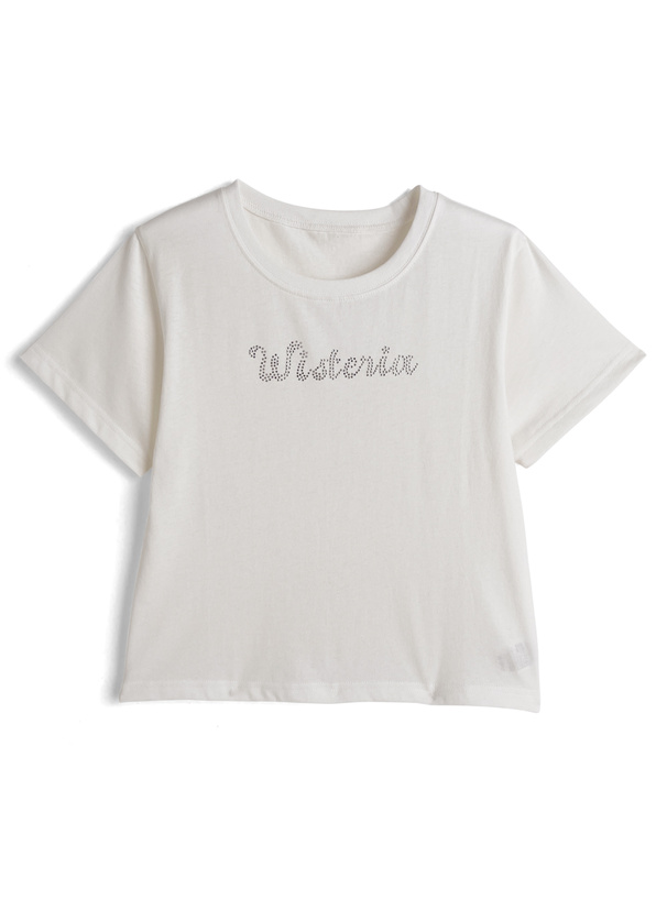 ラインストーンロゴTシャツ