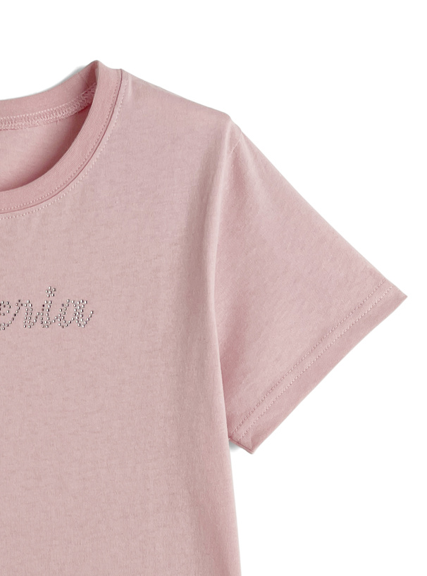 ラインストーンロゴTシャツ