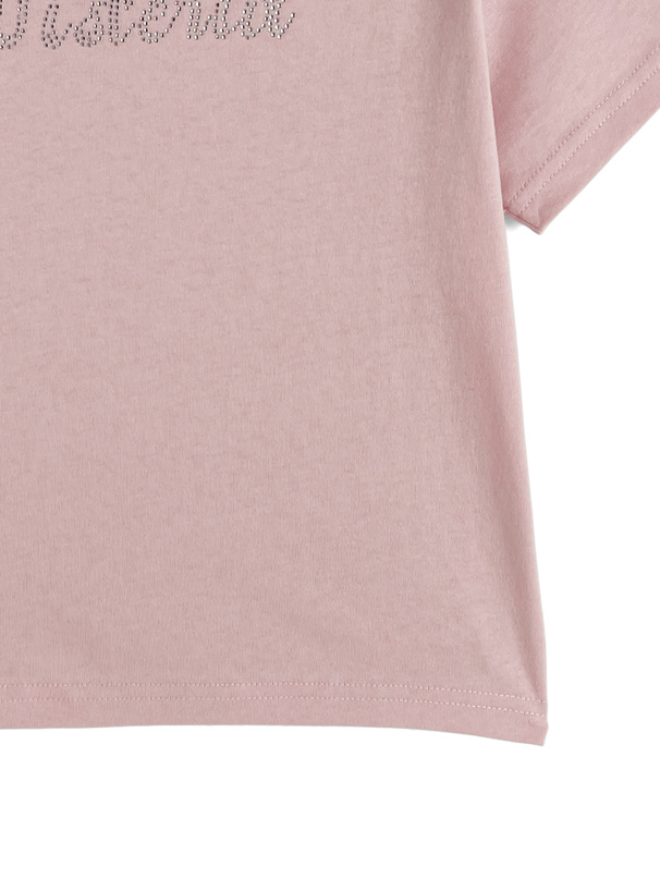 ラインストーンロゴTシャツ