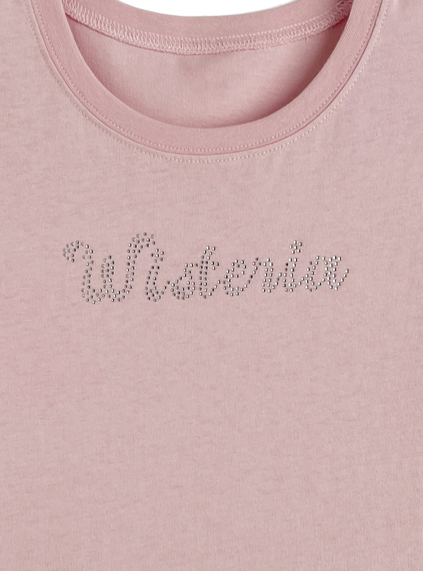 ラインストーンロゴTシャツ