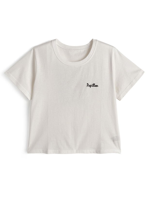 バックラインストーンロゴTシャツ