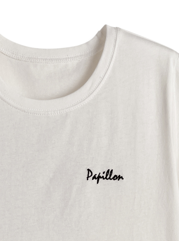 バックラインストーンロゴTシャツ