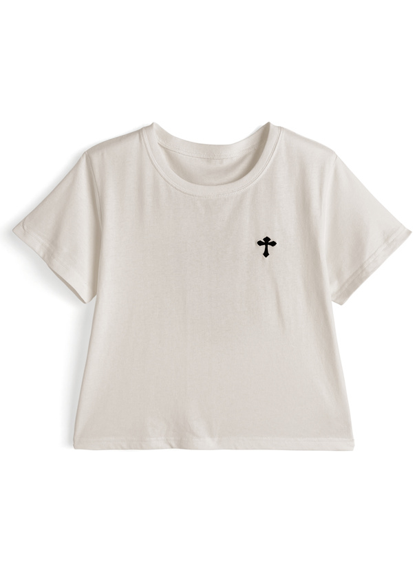 バッククロススタッズロゴTシャツ