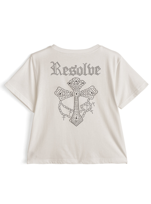 バッククロススタッズロゴTシャツ