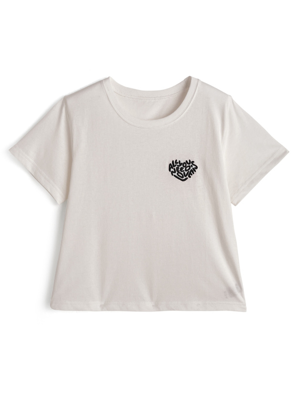 ハートロゴ刺繍Tシャツ