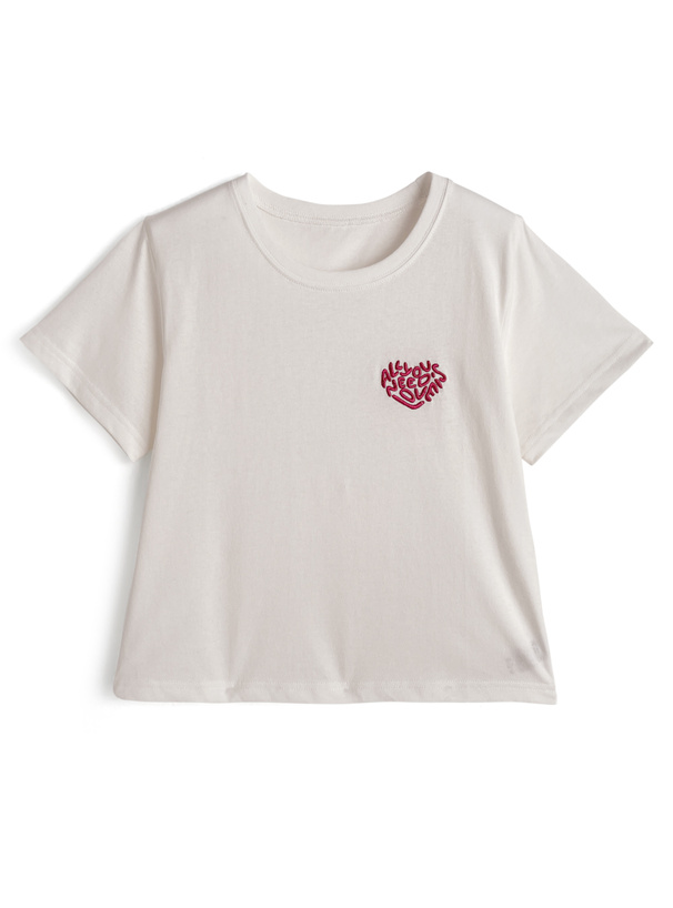 ハートロゴ刺繍Tシャツ
