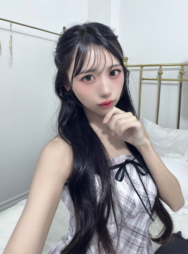 チェック柄リボンティアードキャミソールミニワンピース