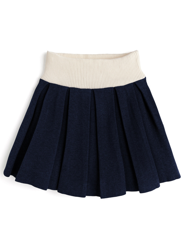 インパン付き配色プリーツニットスカート[lt102]