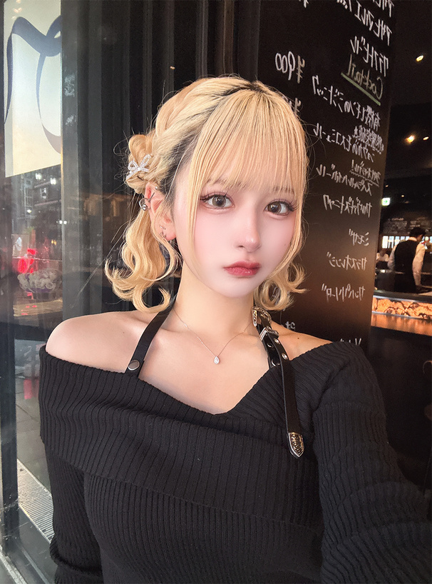 2Wayベルトホルターネックオフショルダーニットトップス