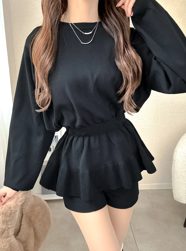 ペプラムリブニットトップス[lt108] | レディースファッション通販の