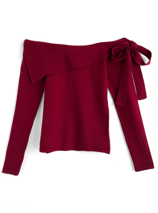 2Wayアシンメトリーリボンニットトップス[lt135] | レディース