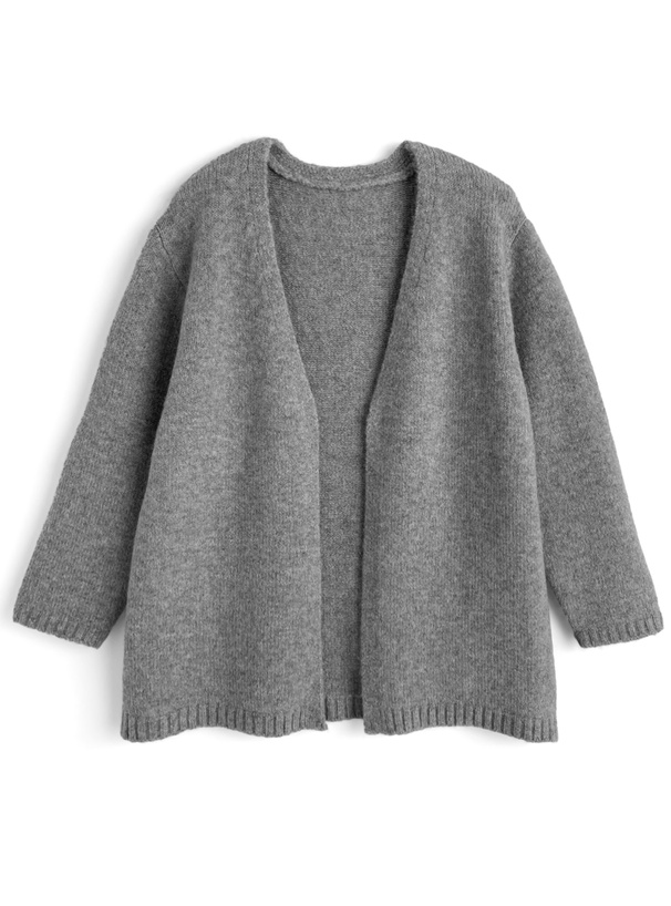 カーディガン×ベアトップニットアンサンブル