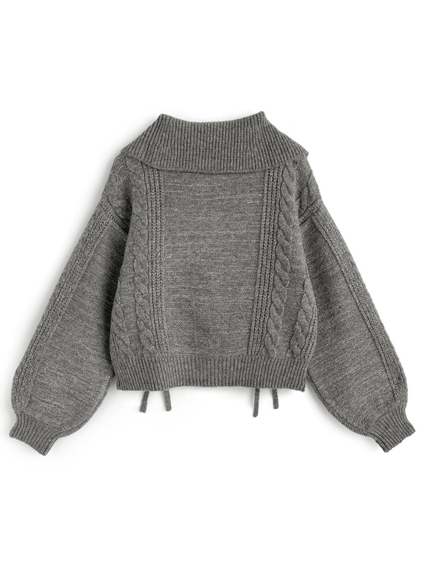 超美品　Stone  グレー ハーフジップニット　L STONE グレー ニットセーター ジップ ショールカラー ハーフジップ