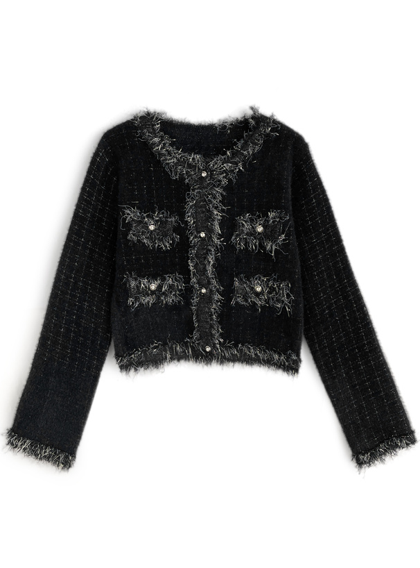 フリンジシャギーニットカーディガン