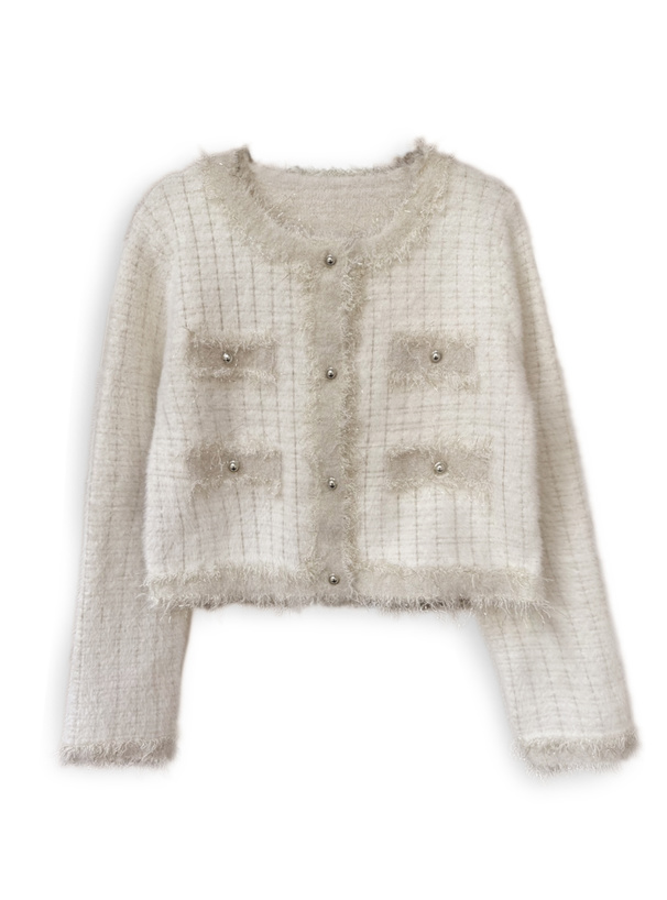 フリンジシャギーニットカーディガン