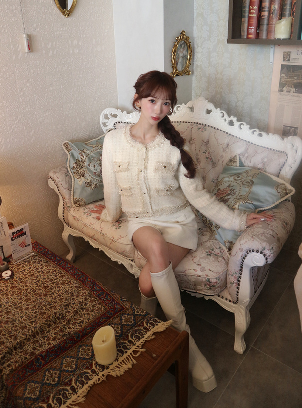 フリンジシャギーニットカーディガン