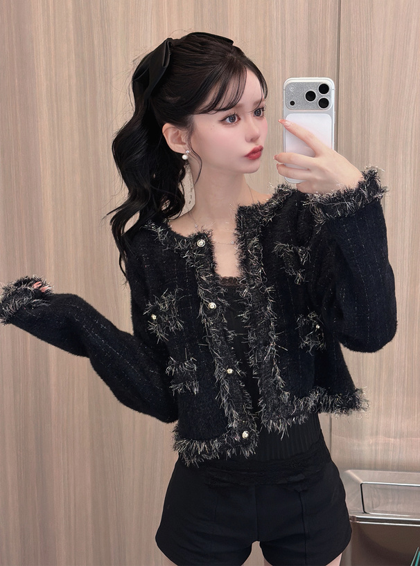 フリンジシャギーニットカーディガン