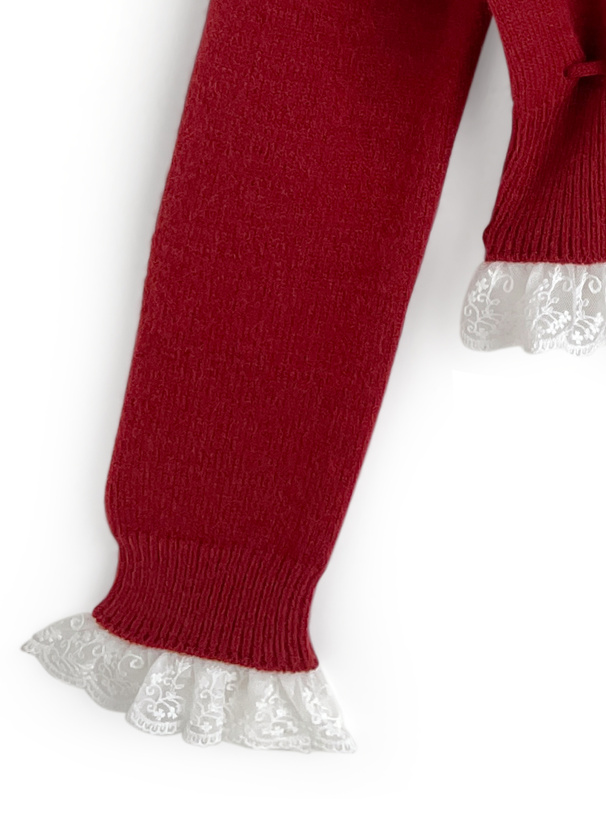 フリルレースニットトップス