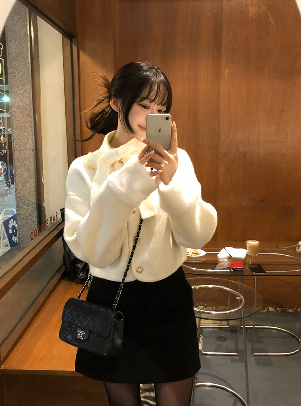 リボンパールボタンファーニットカーディガン[lt150] | レディース