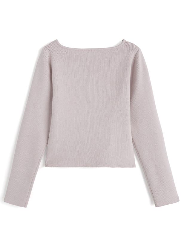 リボンチュールドレープニットトップス