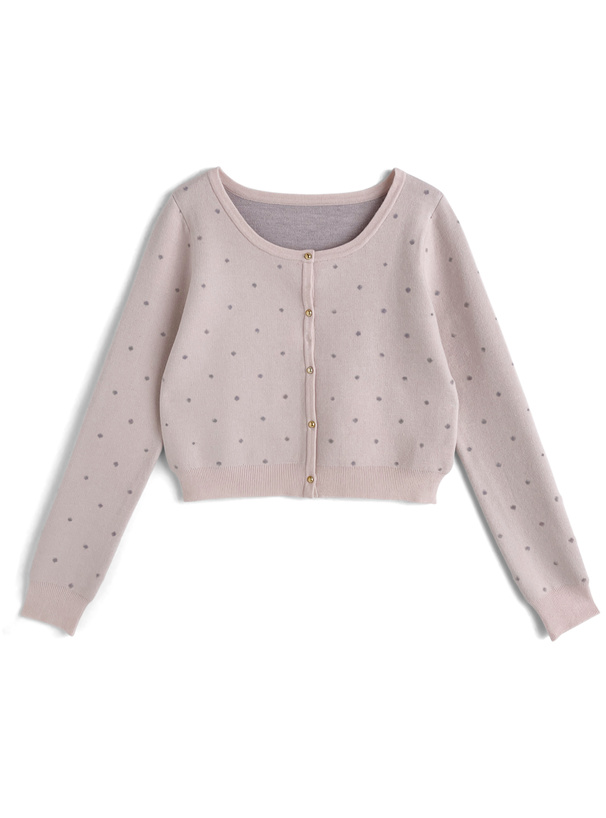 ドット柄ジャガードニットカーディガン