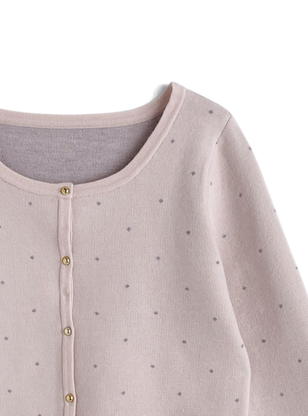 ドット柄ジャガードニットカーディガン