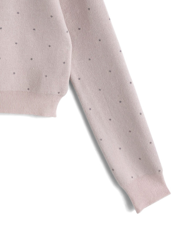 ドット柄ジャガードニットカーディガン