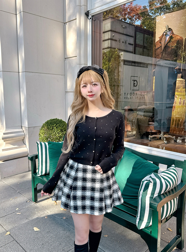 ドット柄ジャガードニットカーディガン[lt154] | レディース