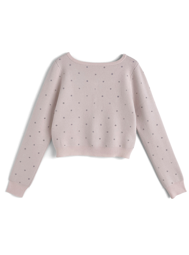 ドット柄ジャガードニットカーディガン