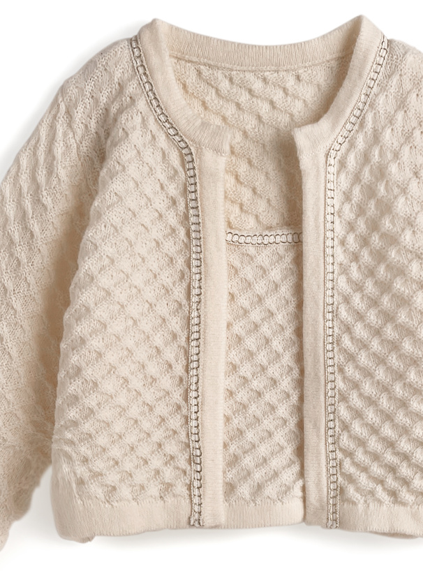 カーディガン×タンクトップワッフルニットアンサンブル