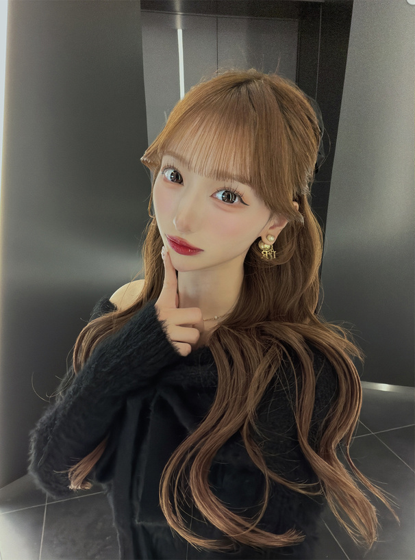 2Wayシャギーオフショルダーリボンニットトップス