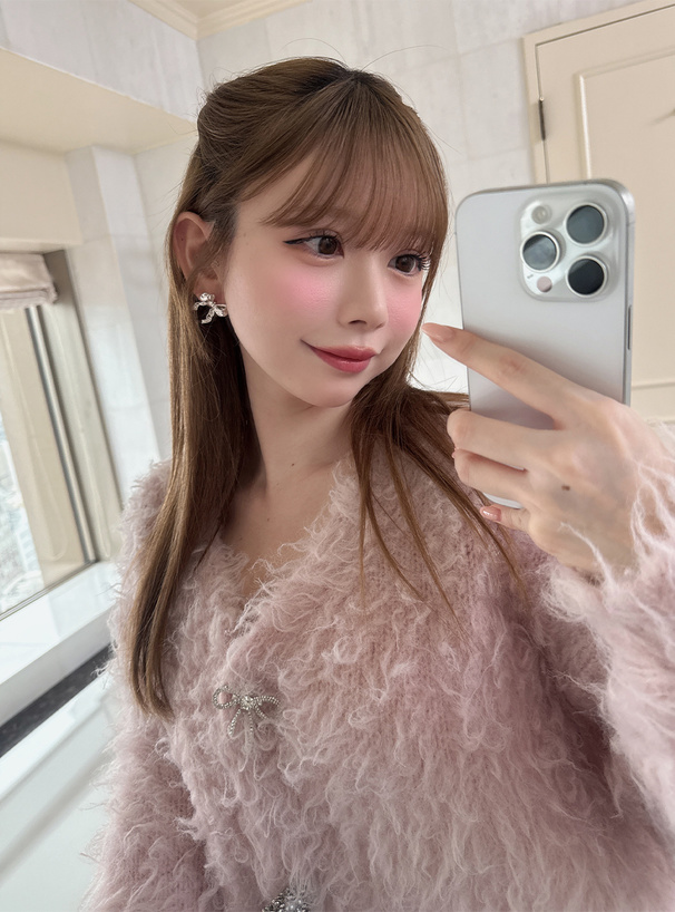 ビジューブローチ付きニットカーディガン[lt165] | レディース