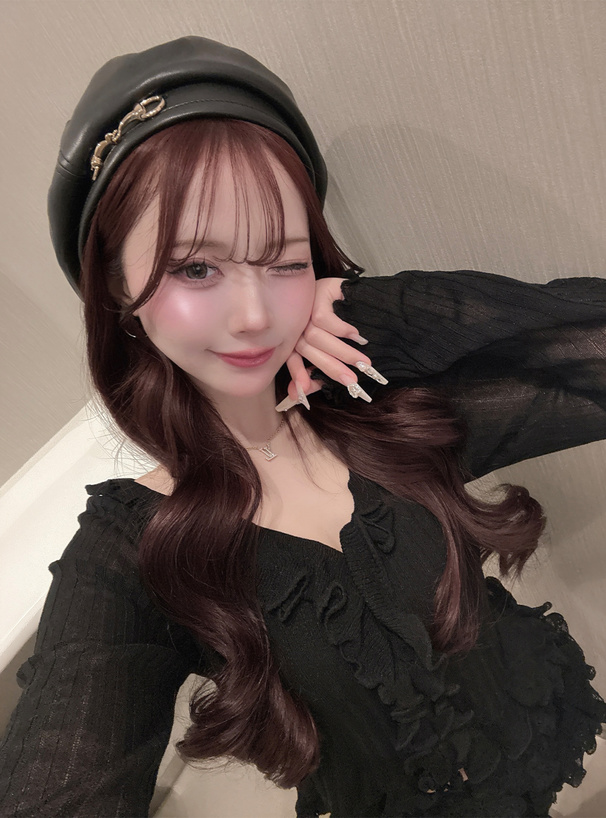 ラッフルフリルリブニットカーディガン