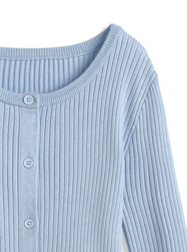 レースリブニットカーディガン