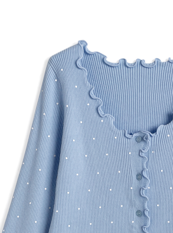 ドット柄メロウニットカーディガン