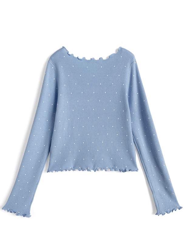 ドット柄メロウニットカーディガン