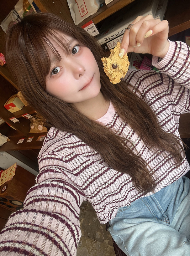 2Wayボーダー柄シアーニットトップス