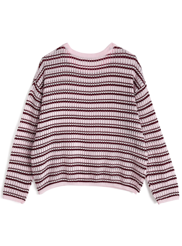 2Wayボーダー柄シアーニットトップス