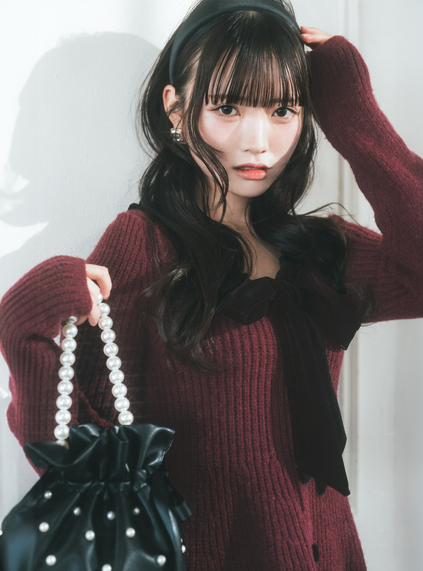 ハートボタンリボンニットフレアワンピース[lt45] | レディース