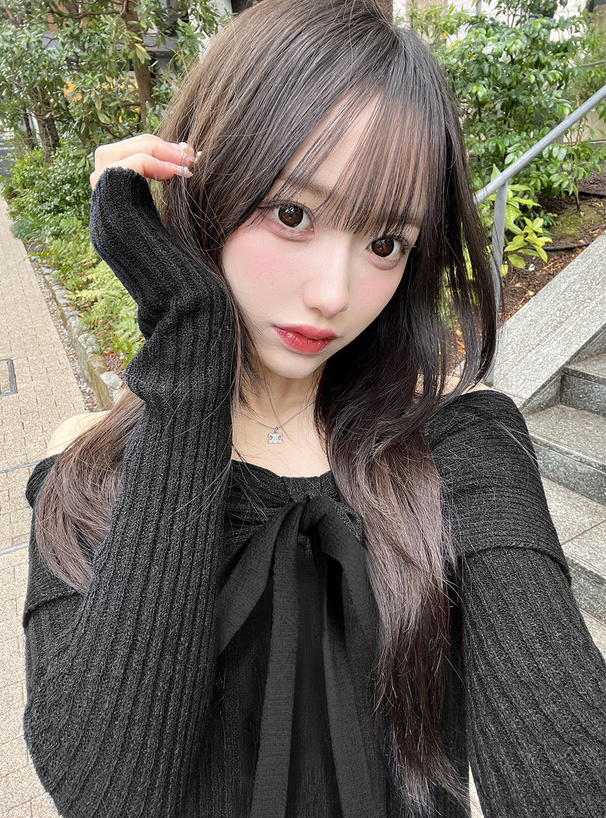 2wayオフショルリボンニット