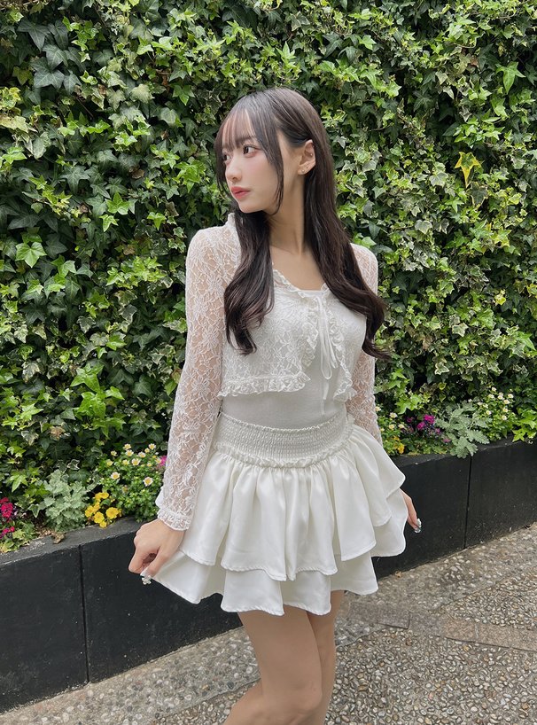 レースボレロ×ニットキャミアンサンブル