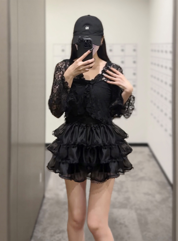 レースボレロ×ニットキャミアンサンブル
