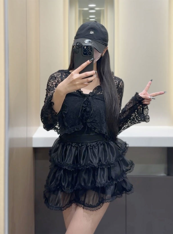 レースボレロ×ニットキャミアンサンブル